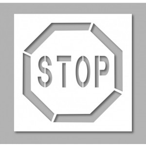 Pochoir panneau stop - En PVC souple - épaisseur 0.2 mm