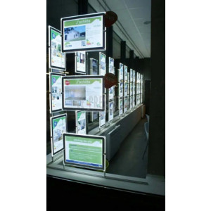 Porte affiche double faces LED - Formats : A4 Horizontal ou Vertical-A3 Horizontal ou Vertical-A1 Vertical dimensions-Panoramique 2 x A3 Horizontal