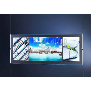 Porte affiche LED panoramique - 4 Formats A4 Vertical ou 2 Formats A3 Horizontal ou une vue panoramique 800x300 mm