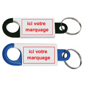 Porte clés mousqueton personnalisé - Zone d?impression (L x H) mm : 8 x 3 ou 30 x 15