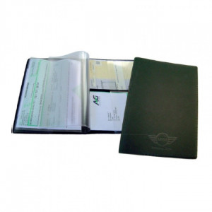 Porte-documents pour voiture personnalisable format A5 avec 2 pochettes - Porte-documents A5 personnalisable avec 2 pochettes transparentes