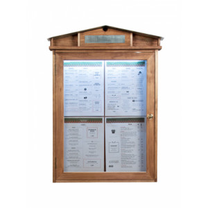 Porte menu LED en bois - Format : 4 pages A4 - Fixation : murale ou sur pied