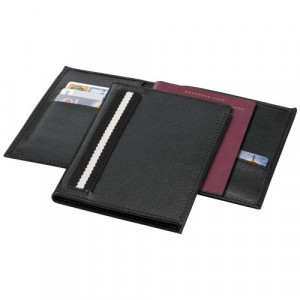 Porte passeport simili cuir - Sac portefeuille en Imitation cuir, 51 gr, Noir