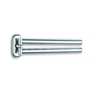 Porte serviette double  - Matière :Zinc - Finition : Brillant - Dimensions : 70 x 427 x 40 mm