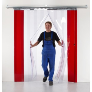 Porte souple industrielle PVC - Largeur lanières : 200, 300, 400 mm - Epaisseur : 2,3,4 mm
