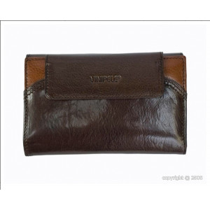 Portefeuille pour femme en cuir - Dimension (L x h) : 16 x 11 cm - Poche à 3 compartiments