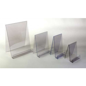 Portoir pour documentation - PVC cristal - 4 tailles de présentoirs - Capacité : 3 cm - Lot de 5 pièces