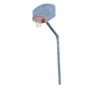 Poteau de basket de rue simple 2.60 m - Hauteur cercle : 2.60 m - Déport : 0,60 m