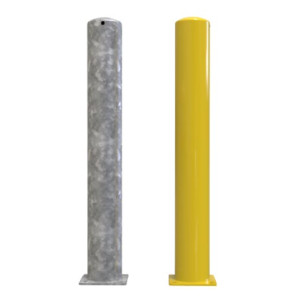https://www.techni-contact.com/ressources/images/produits/merchandising/poteau-de-protection-en-acier-a-fixer-diametre-o76-a-o168-mm-hauteur-600-a-1000-mm-fixation-sur-platine-ou-a-cheviller-18208986-1.jpg - Finition galvanisation à chaud ou thermolaqué RAL 1003