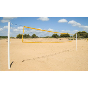Poteaux de beach volley entrainement - Aluminium plastifié blanc Ø 90 mm - Loisirs