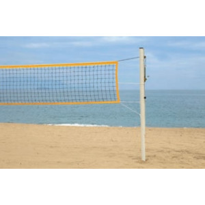 Poteaux de beach-volleyball - Matière : acier galvanisé Ø 90 mm - Hauteur : 2,55 m - Embases à lester incluses