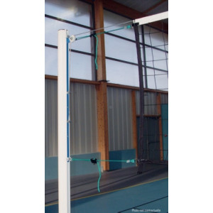Poteaux de volley ball pour entraînement - Hauteur hors sol : 2,56 m - acier sendzimir - Système de cabestan: