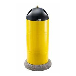 Poubelle cylindrique 100 litres - Base acier ou base en béton