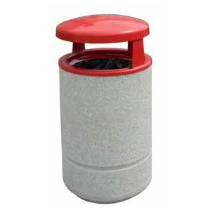Poubelle cylindrique en béton armé - Avec ou sans cendrier