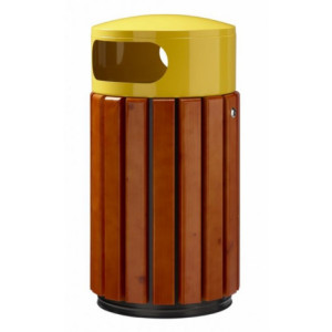 Poubelle de tri extérieur ZENO  - Capacité 40 ou 60 L - Lattes en bois ou en polyAl 