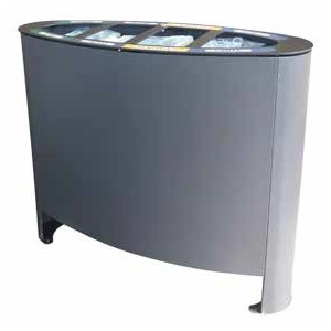 https://www.techni-contact.com/ressources/images/produits/merchandising/poubelle-inox-4-compartiments-61249254-1.jpg - Capacité : 130 litres