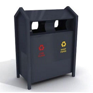 Poubelle recyclage publique - Volumes : 2x55 ou 2x60 L