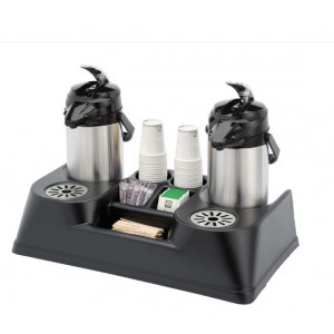 Présentoir à café pour thermos - Pou 2 thermos de 2,2 L - Dim : 350x650x155 mm - Poids : 1,7 Kg