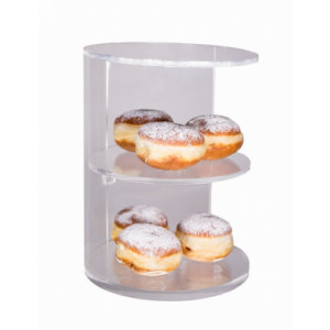 Présentoir à gâteaux à étages pour boulangerie - En acrylique transparent - 2 ou 3 étagères - Diamètre :Ø  250 mm