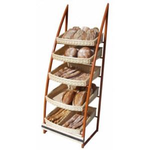 Présentoir à pain 5 niveaux - Dimensions (L x P x H) cm : 70 x 55 x 200