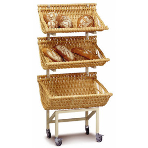 Présentoir à pain mobile - Dimensions (L x P x H) cm : 75 x 70 x 165