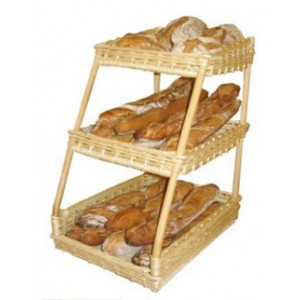 Présentoir boulangerie 3 niveaux - Dimensions (L x P x H) cm : 35 x 50 x 59