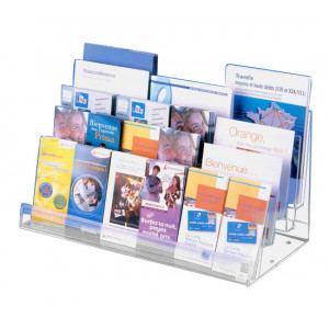 Présentoir en Plexiglas pour Brochures -  5 étages - Dimensions (L x H x P) 62 x 40 x 35 cm 