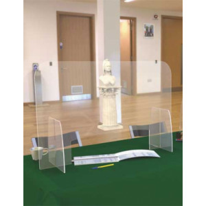 Protection plexi assesseur bureau de vote - Plexiglas épaisseur 4 mm - Dimensions : 100 x 65 cm