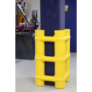 Protège pilier modulaire - Matière : Polyéthylène - Hauteur 1000 mm - Coloris : Jaune