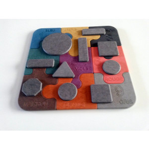 Puzzle bois enfant - Puzzle enfant bois multi couleur 19 pièces