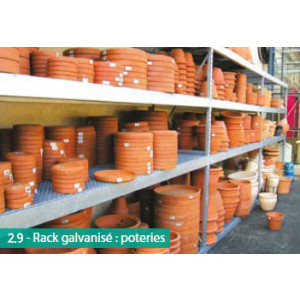 Rayonnage galvanisé pour poterie - Stockage de pièces lourdes