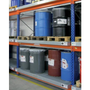Bac de rétention en acier pour Rayonnage - Standard ou sur-mesure - Rétention 790 litres.
