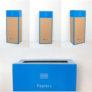 Box de recyclage carton et papier - Contenance : 60 litres, soit environ 15 kilos de papier / 3 000 feuilles
