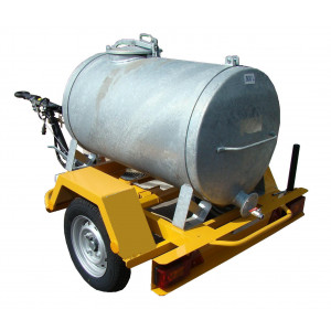 Remorque citerne eau 500 litres - Capacité : 500 L - P.T.C. : 750 kg - 1 essieu sans ou avec système de freinage
