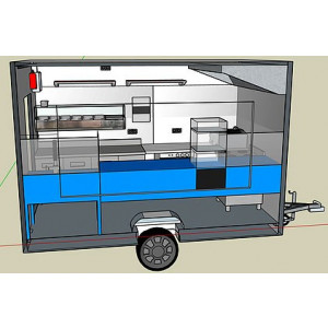 Remorque food truck personnalisable pour pizzeria, rôtisserie, friterie - Food truck pour commerce ambulant homologué