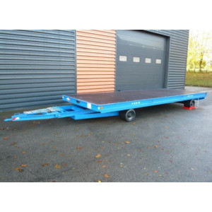 Remorque plateau simple essieu 15 tonnes - Dimensions : 6000 x 240 mm, capacité : 15 tonnes