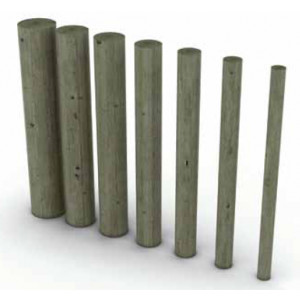 Rondin bois en pin traité classe 4 - Diamètre (cm) : De 6 à 20