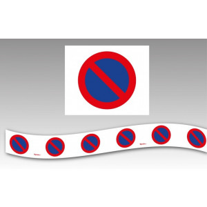 Rubalise stationnement interdit en plastique   - Dimensions du ruban : 75 mm x 100 m