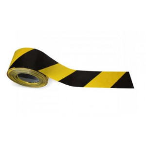Ruban de signalisation jaune et noir - Polyéthylène - Format : 50mm x 100m ou 75mm x 250m - Couleur : jaune et noir
