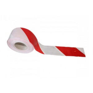Ruban de signalisation rouge et blanc - Polyéthylène - Format : 50mm x 100m ou 75mm x 250m - Couleur : Rouge et blanc