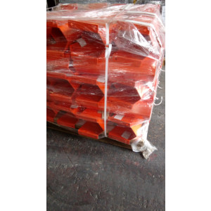 Sabot de protection rayonnage Orange - Hauteur : 600 mm - Épaisseur : 5 mm