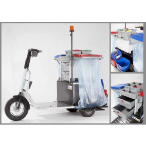 Scooter électrique de nettoyage - Triporteur destiné aux agents de nettoyage