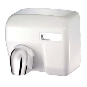 Sèche mains automatique blanc - Temps de séchage : 20-25 secondes - Puissance : 2400 W - Matériau : Acier 2 mm