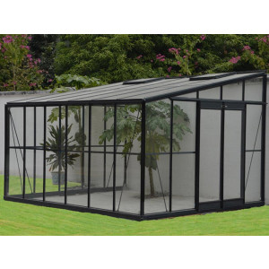 Serre de jardin en verre - En verre trempé 4 mm -(L x P x H) : 375 x 316 x 250 cm