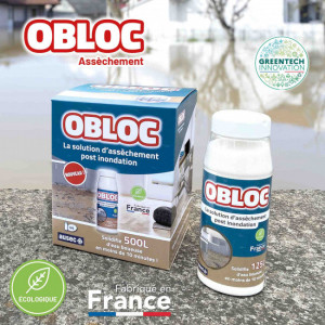 Solution d’assèchement post inondation OBLOC® - Composition du pack : 4 pots de 600 g chacun