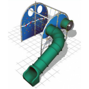 Structure de jeux avec toboggan tunnel - Dimensions (L x P x H) cm : 565 x 440 x 300