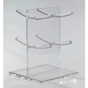 Support à bretzels double - Acrylique transparent - Dimensions (LxPxH) 300 x 300 x 400 mm - 8 bras interchangeables

