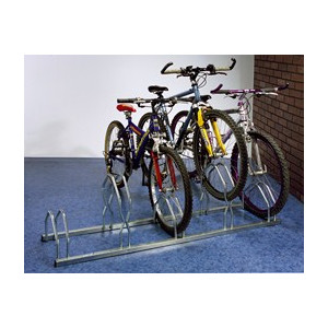 Support cycle haut bas 5 places - Dimensions (L x h x p) : 1600 x 490 x 390 mm