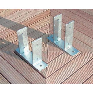Support de poteaux à fixer - Modèle carré - Hauteur (cm) : 15 - 20 - 23