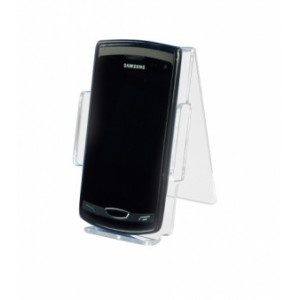Support smartphone plexi - Plexiglas épaisseur 3mm - Hauteur : 14 cm - Largeur : 10 cm - Lot de 5 pièces